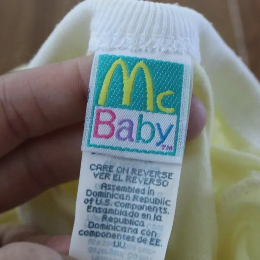 Vintage McBaby McDonalds Polyester Sleep Gown Yellow Gender Neutral 0-6 months‎